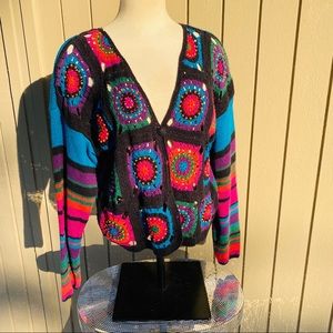 Crochet Woven Sweater Sz Medium